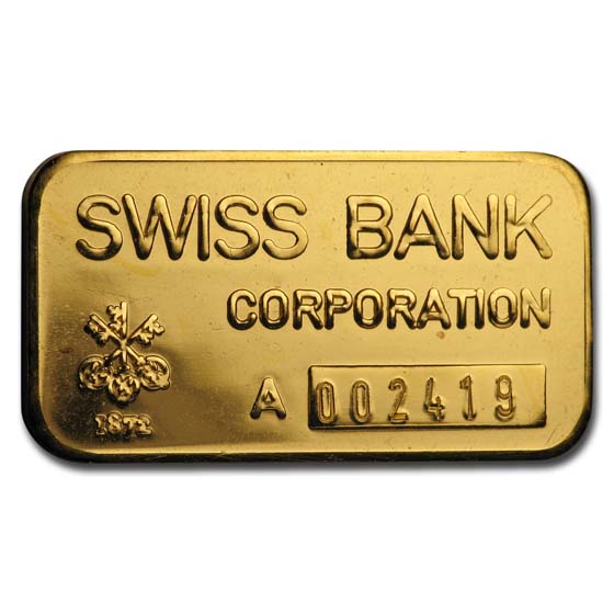 Buy 1 oz Gold Bar - Swiss Bank Corporation (Crossed Keys) | APMEX