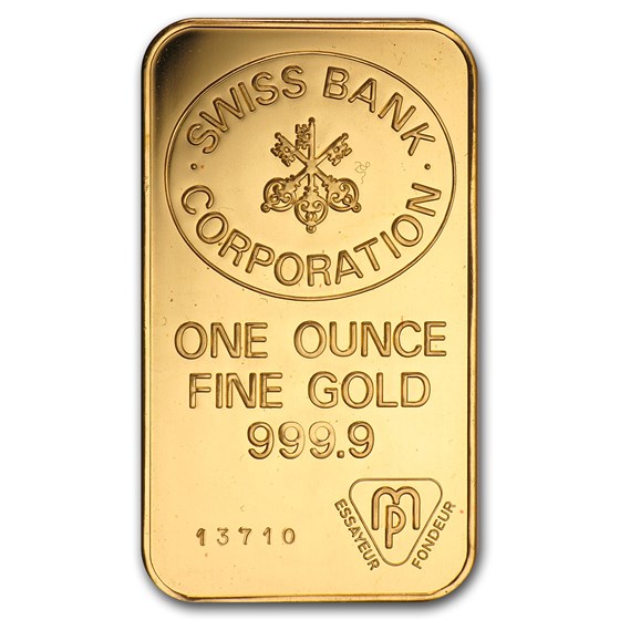 1 oz Gold Bar - Swiss Bank Corporation