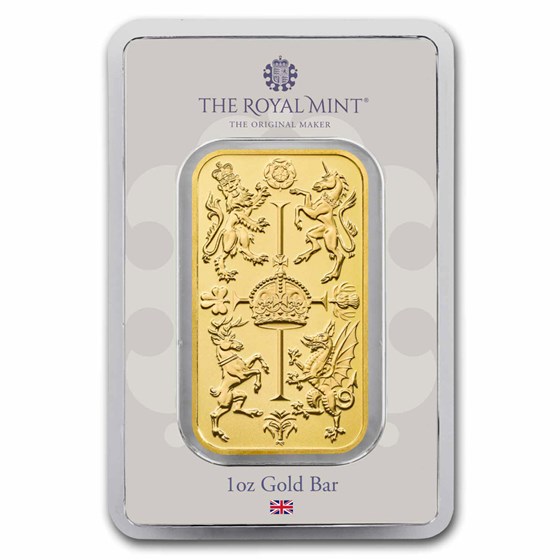 1 oz Gold Bar - The Royal Mint Celebration Bar 1 oz Gold Bar - The Royal Mint Celebration Bar