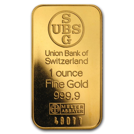 1 oz Gold Bar - UBS (Logo Back) 1 oz Gold Bar - UBS (Logo Back)