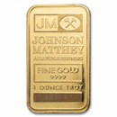 1 oz Gold Bar - Vintage Johnson Matthey (White Assay)