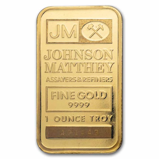 1 oz Gold Bar - Vintage Johnson Matthey (White Assay)