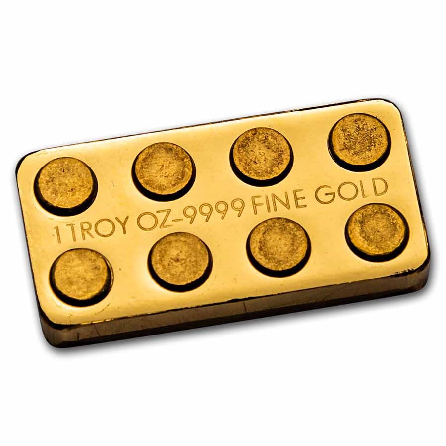 1 oz Gold Building Block Bars (2x4) in Wooden Box