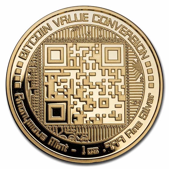 Buy 1 oz Gold Gilded Silver Proof Round Bitcoin QR Code APMEX