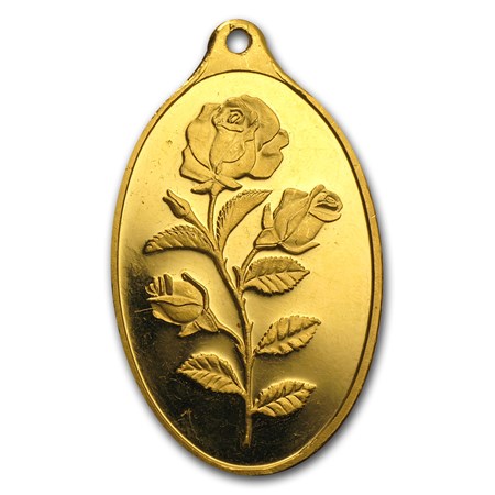 Buy oz Gold Oval Pendant PAMP Suisse Rose (Abrasions) APMEX