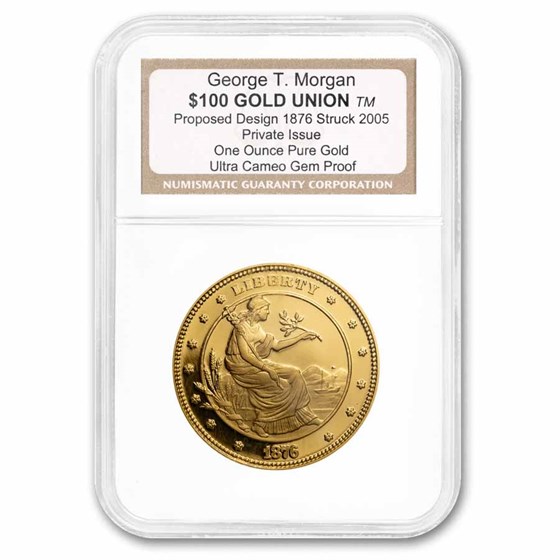 1 oz Gold Round - $100 Gold Union George T. Morgan Gem Proof 1 oz Gold Round - $100 Gold Union George T. Morgan Gem Proof