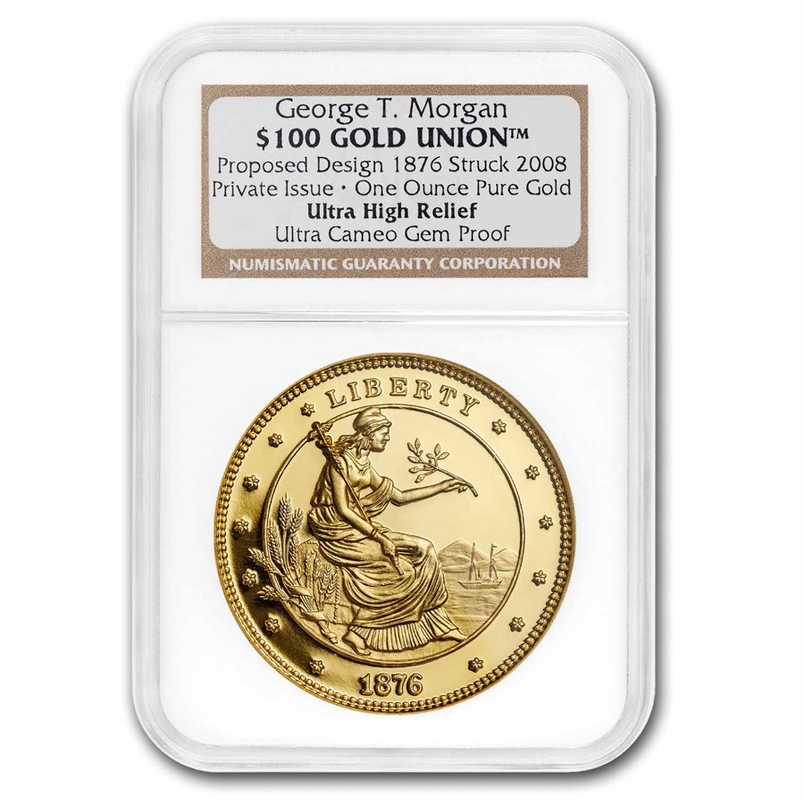 1 oz Gold Round - $100 Gold Union George T. Morgan Proof UCAM NGC