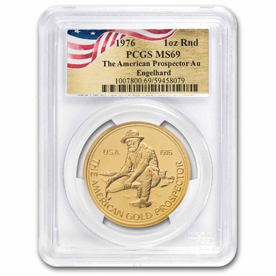 1 oz Gold Round - 1976 Engelhard Prospector MS-69 PCGS