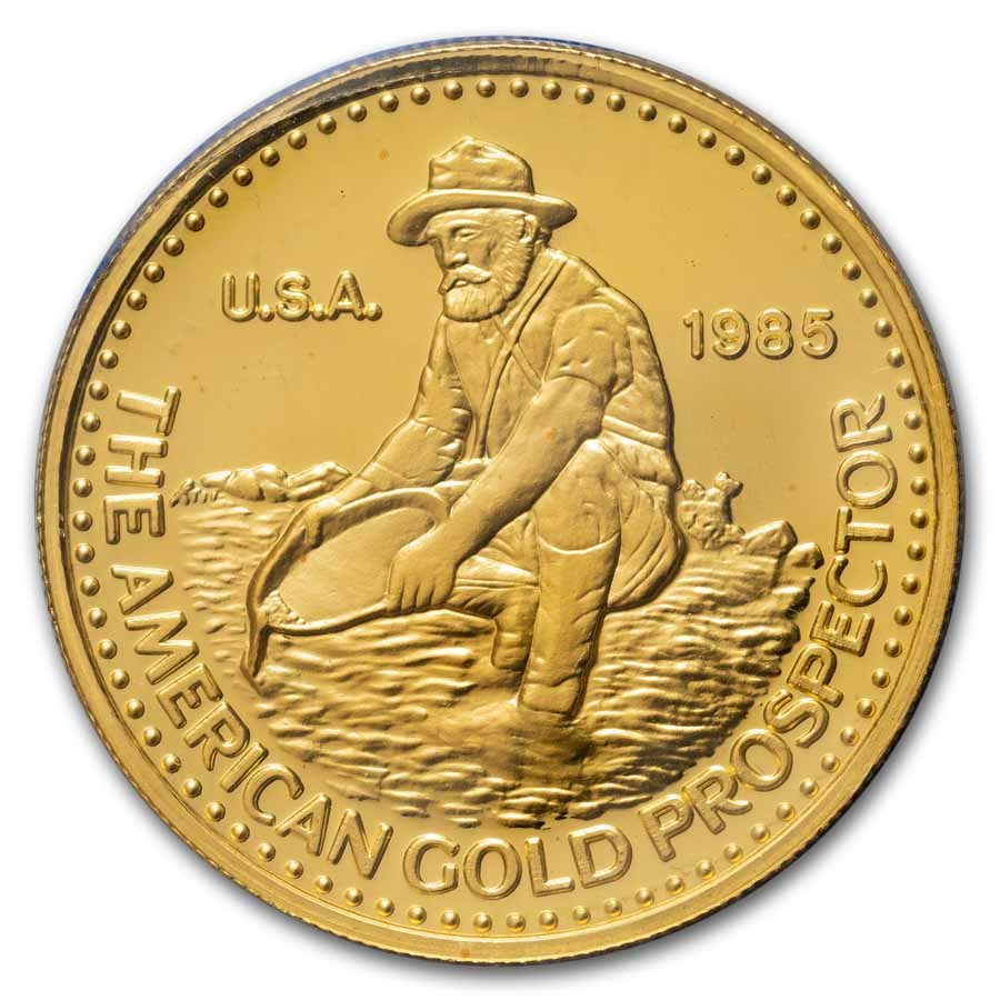 Buy 1985 1 oz Gold Engelhard Prospector Round (No Stars) | APMEX