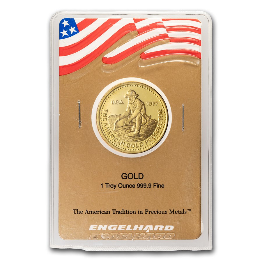 1 oz Gold Round - Engelhard (Prospector, In Gold Card Assay)