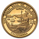 1 oz Gold Round - Great Seal of California (Original Packaging)