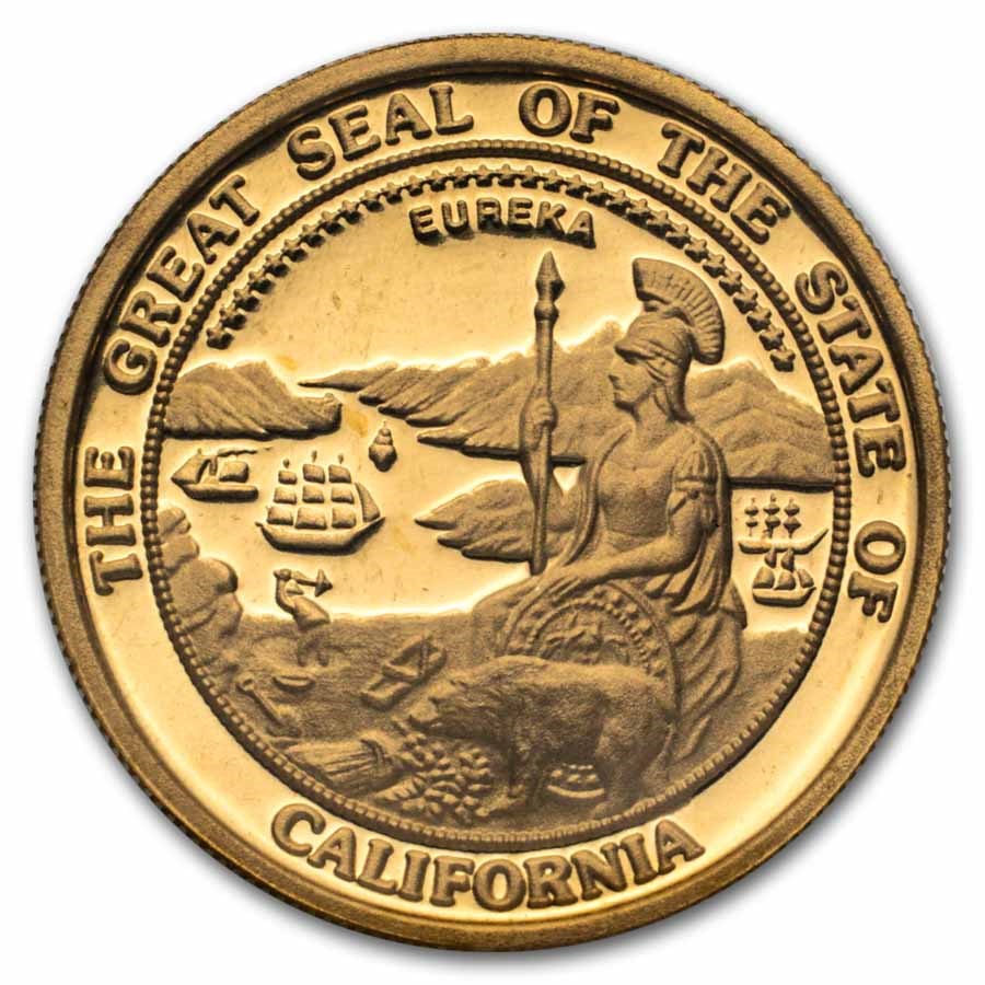 1 oz Gold Round - Great Seal of California (Original Packaging)