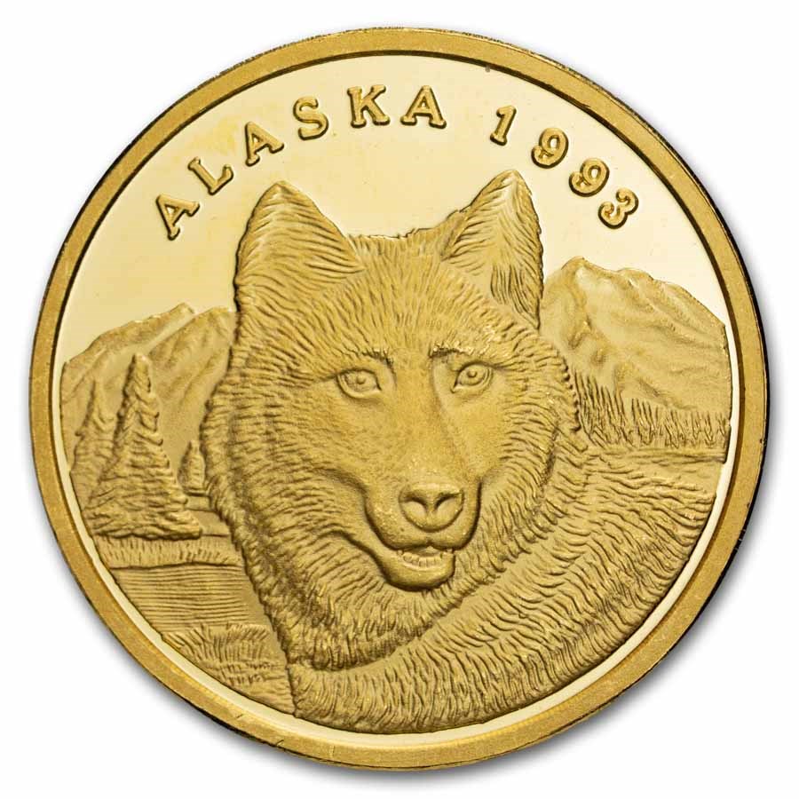 1 oz Gold Round - Great Seal of The State of Alaska (1993)