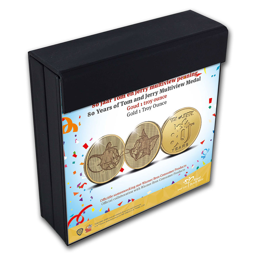 Buy 1 oz Gold Tom & Jerry 80th Anniv Multiview Medal | APMEX