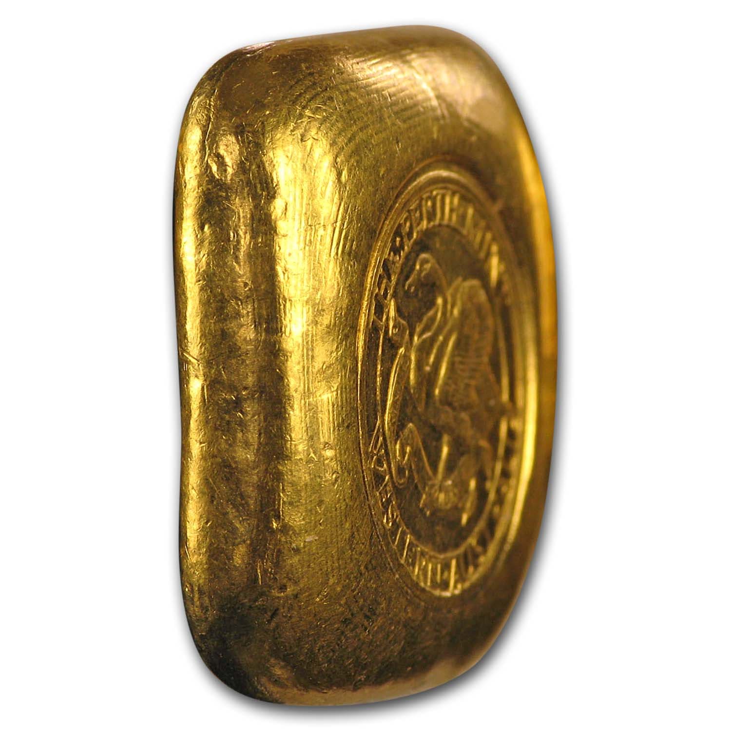 Buy 1 oz Gold Square Button - Perth Mint (Poured, Old Style Swan