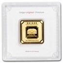 1 oz Gold Square - Geiger Edelmetalle (Encapsulated w/Assay)