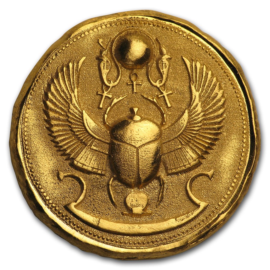 1 oz Hand Poured Gold Round - Limited Mintage: Scarab Beetle
