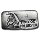 1 oz Hand Poured Silver Bar - Don't Tread On Me