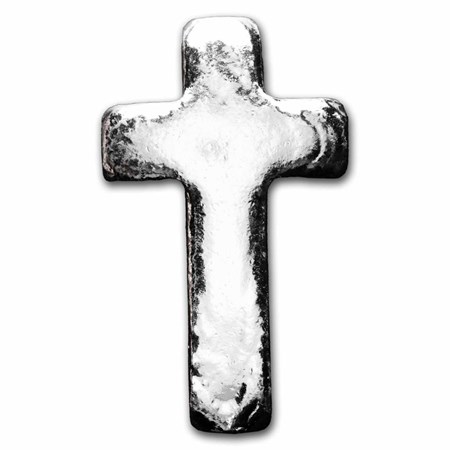 Buy 1 oz Hand Poured Silver Cross APMEX