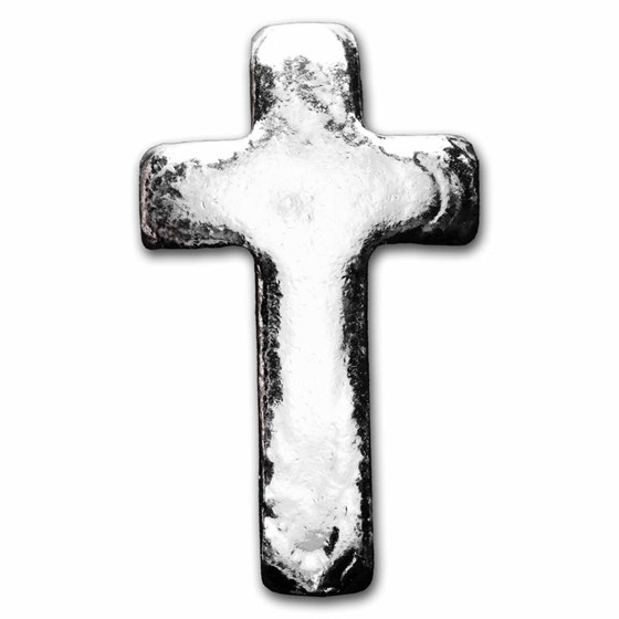 1 oz Hand Poured Silver Cross 1 oz Hand Poured Silver Cross