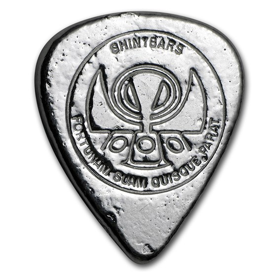 1 oz Hand Poured Silver Guitar Pick