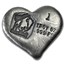 1 oz Hand Poured Silver Heart