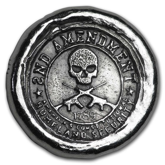 1 oz Hand Poured Silver Round - 2nd Amendment 1 oz Hand Poured Silver Round - 2nd Amendment