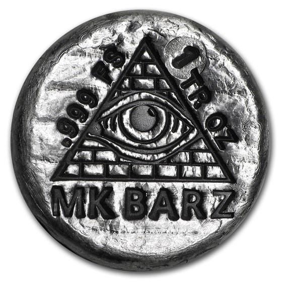 1 oz Hand Poured Silver Round - All-Seeing Eye 1 oz Hand Poured Silver Round - All-Seeing Eye