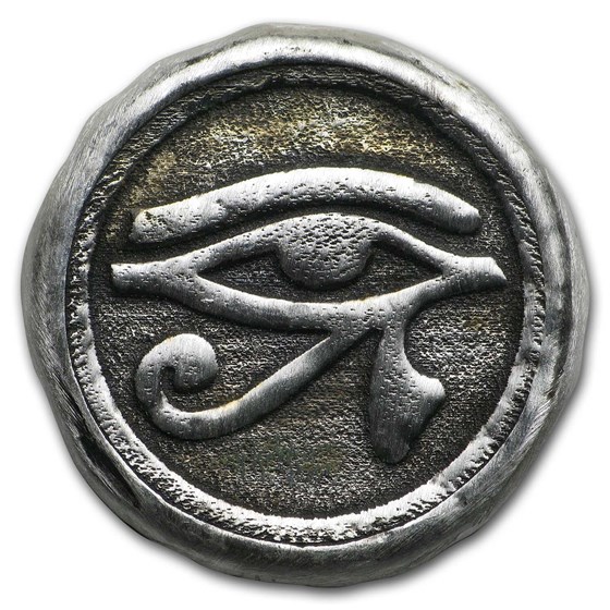 1 oz Hand Poured Silver Round - Eye of Horus 1 oz Hand Poured Silver Round - Eye of Horus
