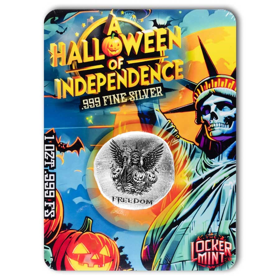 1 oz Hand Poured Silver Round - Halloween of Independence (COA)