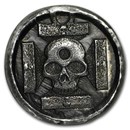 1 oz Hand Poured Silver Round - Iron Cross Skull
