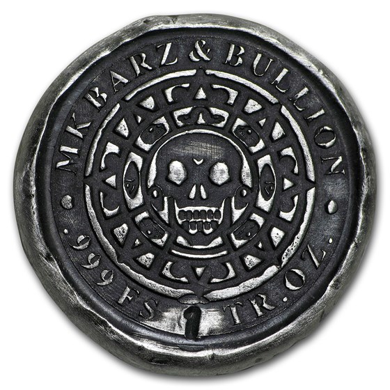 1 oz Hand Poured Silver Round - Pirates Doubloon