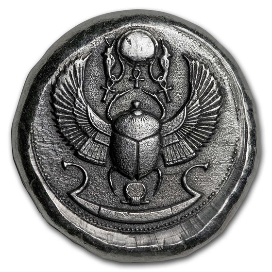 1 oz Hand Poured Silver Round - Scarab Beetle