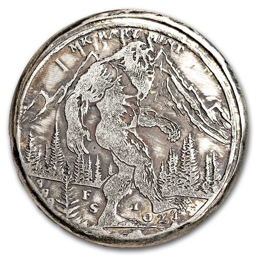 1 oz Hand Poured Silver Round - Sighting of the Century "Bigfoot"