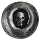 1 oz Hand Poured Silver Round - Sunken Skull