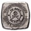 1 oz Hand Poured Silver Square - Skull & Bones Postage Stamp