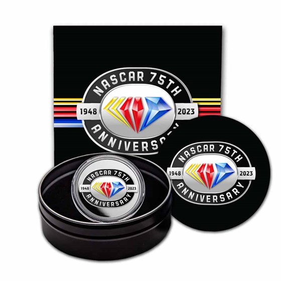 1 oz NASCAR 75th Colorized Silver Proof 1 oz NASCAR 75th Colorized Silver Proof
