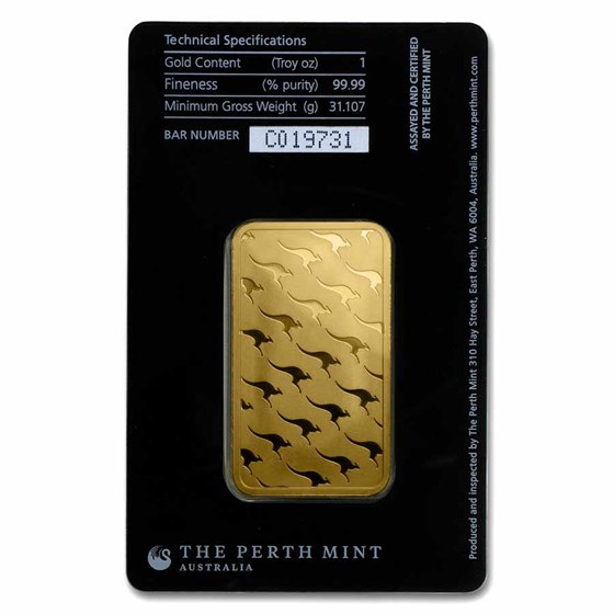 Buy 1 oz Perth Mint Gold Bar (In Assay) APMEX