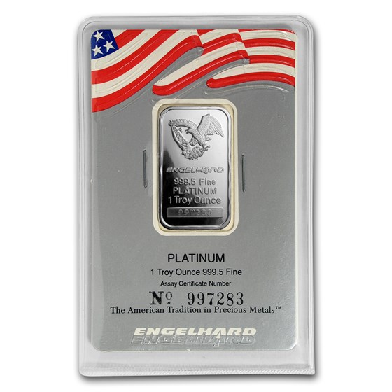 1 oz Platinum Bar - Engelhard Eagle Design (USA Flag Assay) 1 oz Platinum Bar - Engelhard Eagle Design (USA Flag Assay)