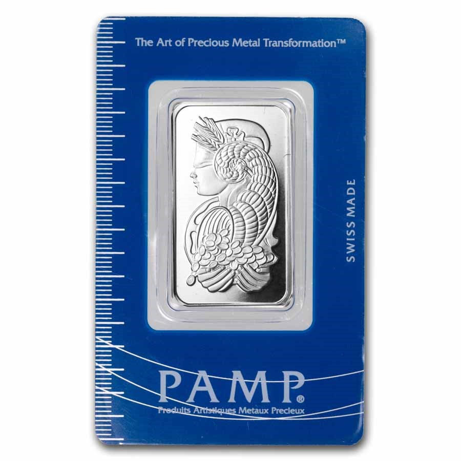 1 oz Platinum Bar - PAMP Suisse Lady Fortuna (In Assay)