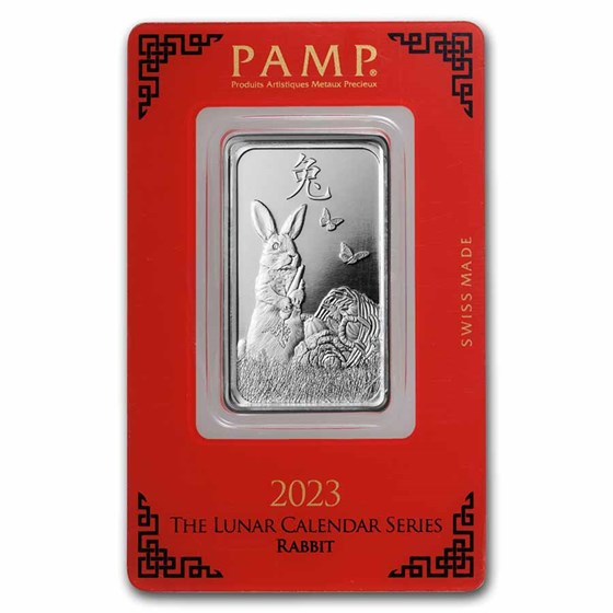 1 oz Platinum Bar - PAMP Suisse (Year of the Rabbit)