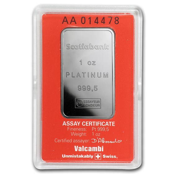 1 oz Platinum Bar - Scotiabank (In Assay) 1 oz Platinum Bar - Scotiabank (In Assay)