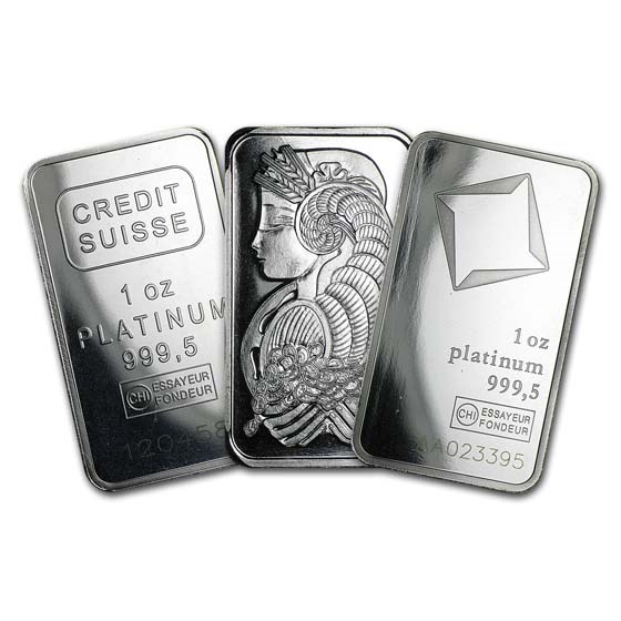 1 oz Platinum Bar - Secondary Market (.999+ Fine)