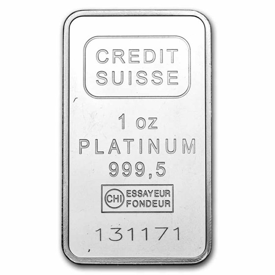 1 oz Platinum Bar - Secondary Market (.999+ Fine)