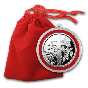 Buy 1 oz Religious Cross Silver Round (w/Pouch & Capsule) | APMEX