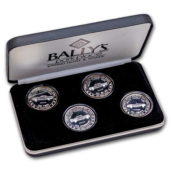 1 oz Silver - 1996 Bally's Park Place Classic Car 4-round Set 1 oz Silver - 1996 Bally's Park Place Classic Car 4-round Set