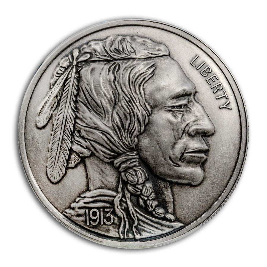 1 oz Silver Antique Round - American Legacy: Buffalo Nickel