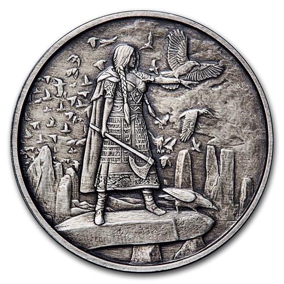 1 oz Silver Antique Round - Celtic Lore (The Morrigan)