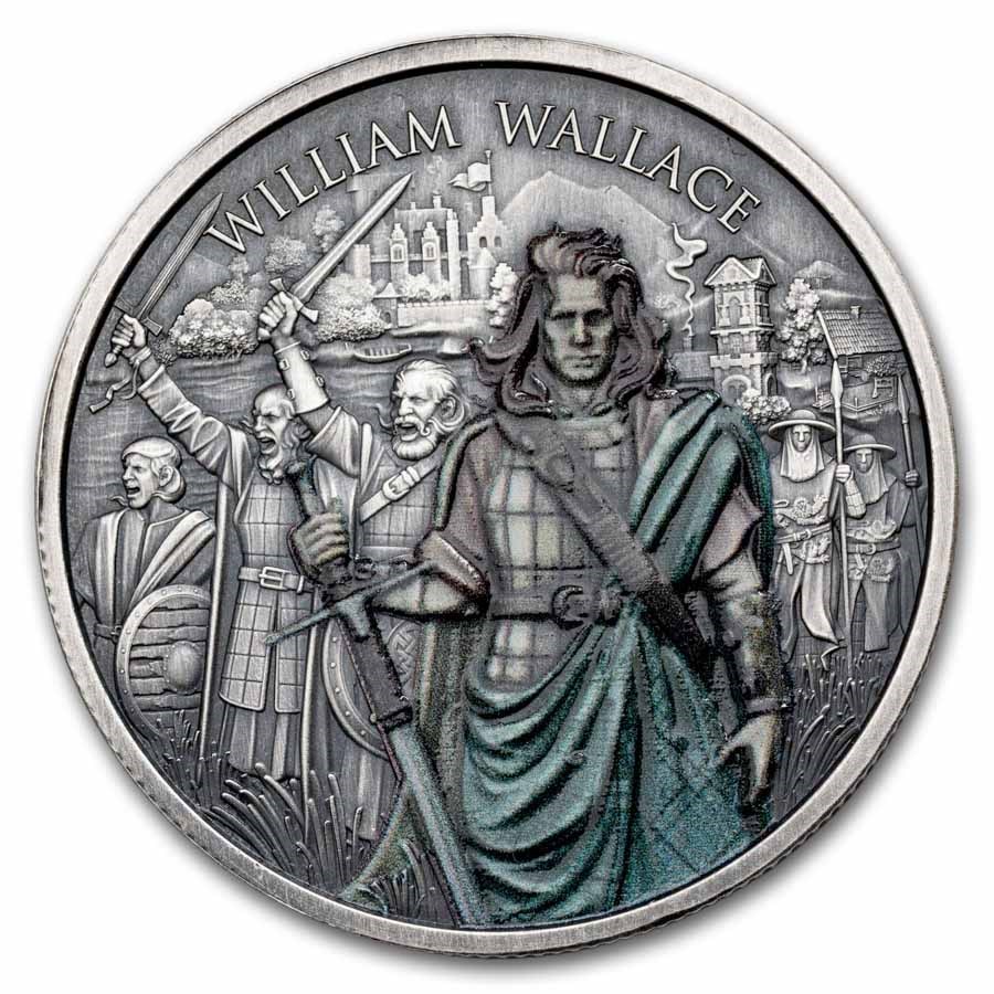 1 oz Silver Antique Round Legendary Warriors: William Wallace