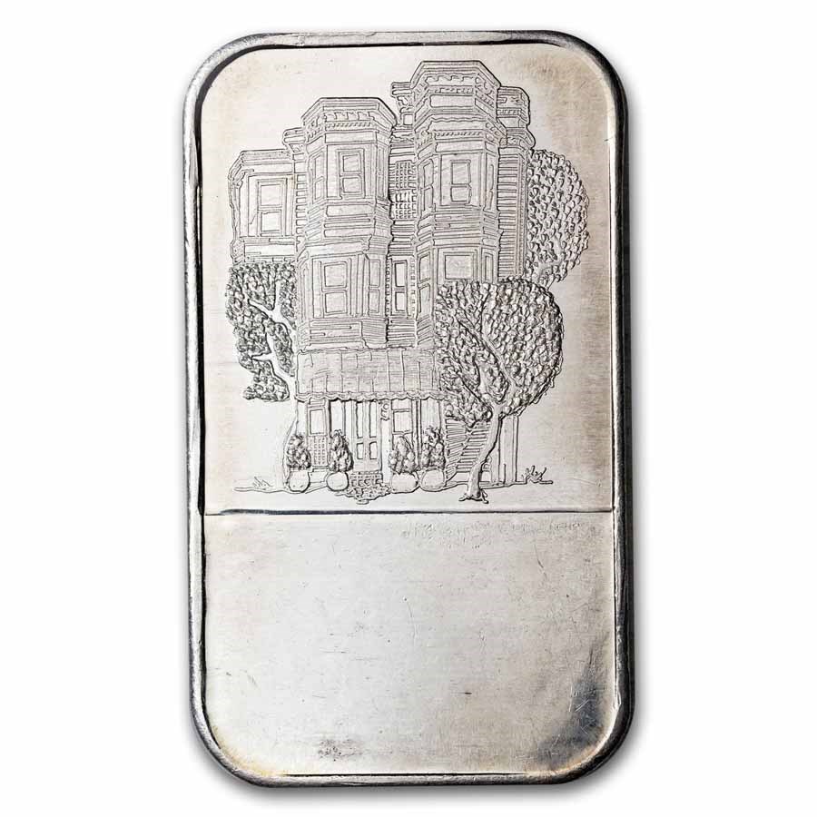 1 oz Silver Art Bar - 1973 The Old Barbary Coast San Francisco